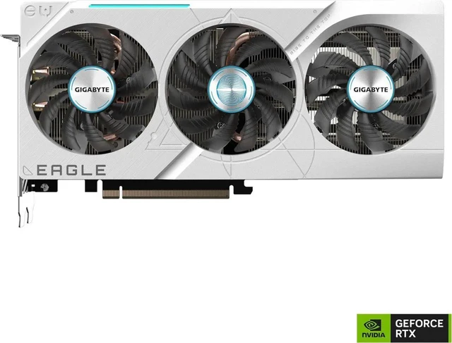 Alt view image 2 of 7 - GIGABYTE GeForce RTX 4070 SUPER EAGLE ICE 12G Graphics Card, 3x WINDFORCE Fans, 12GB 192-bit GDDR6X, GV-N407SEAGLE ICE-12GD Video Card