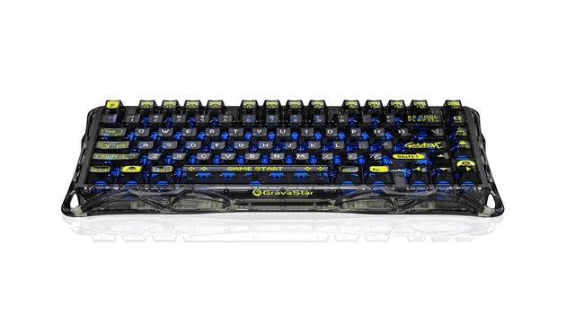 Alt view image 2 of 7 - GravaStar Mercury K1-Lite & M2 Keyboard Mouse Bundle, Stealth Black Gift Box,75% Hot-Swappable Mechanical Keyboard,Tri-Mode 2.4G/Bluetooth/USB-C,PAW3395 26000DPI Lightweight Gaming Mouse