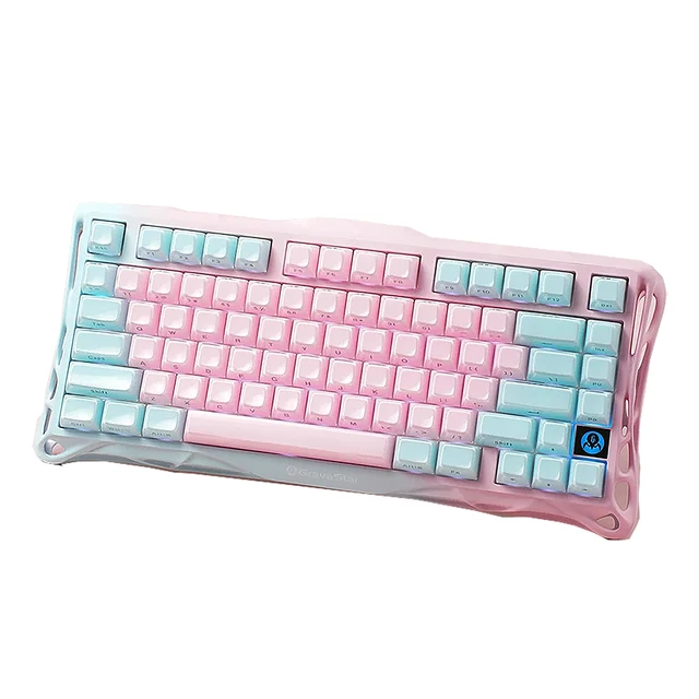 Alt view image 3 of 7 - GravaStar Mercury K1Lite+M1 Keyboard Mouse Bundle,Starlight Pink & Rose Pink Gift Box,75% HotSwappable Mechanical Keyboard,TriMode 2.4G/Bluetooth 5.1/USBC,PAW3395 26000DPI Lightweight Gaming Mouse