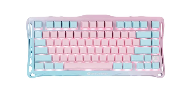 Alt view image 2 of 7 - GravaStar Mercury K1Lite+M1 Keyboard Mouse Bundle,Starlight Pink & Rose Pink Gift Box,75% HotSwappable Mechanical Keyboard,TriMode 2.4G/Bluetooth 5.1/USBC,PAW3395 26000DPI Lightweight Gaming Mouse