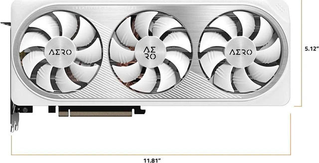 Alt view image 6 of 7 - GIGABYTE GeForce RTX 4070 SUPER AERO 12G Graphics Card, 3x WINDFORCE Fans, 12GB 192-bit GDDR6X, GV-N407SAERO-12GD Video Card