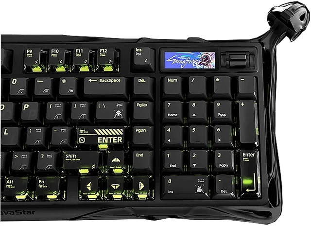 Alt view image 4 of 5 - GravaStar Mercury K98 Pro Phantom Black Mechanical Gaming Keyboard,98% Layout HotSwappable,TriMode 2.4G/Bluetooth 5.4/USBC,GasketTop DualStructure,1.65" TFT Display,8000Hz Polling Rate,Aluminum