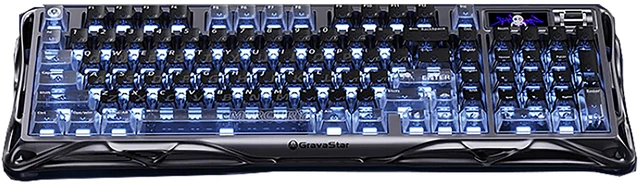Main image of GravaStar Mercury K98 Night Black Mechanical Gaming Keyboard,98% Layout HotSwappable,TriMode 2.4G/Bluetooth 5.4/USBC,GasketMount 5Layer Dampening,1.65" TFT Display,Multifunction Knob,Hollow Mecha