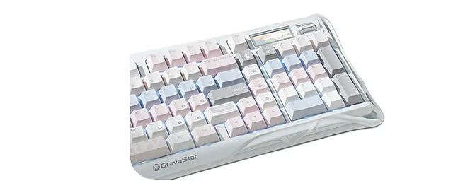 Alt view image 4 of 6 - GravaStar Mercury K98 Misty Pink Mechanical Gaming Keyboard,98% Layout HotSwappable,TriMode 2.4G/Bluetooth 5.4/USBC,GasketMount 5Layer Dampening,1.65" TFT Display,Multifunction Knob,Hollow Mecha