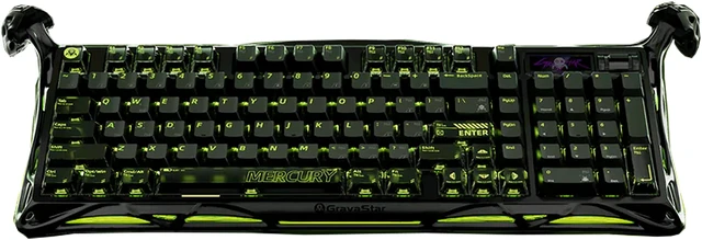 Main image of GravaStar Mercury K98 Pro Phantom Black Mechanical Gaming Keyboard,98% Layout HotSwappable,TriMode 2.4G/Bluetooth 5.4/USBC,GasketTop DualStructure,1.65" TFT Display,8000Hz Polling Rate,Aluminum