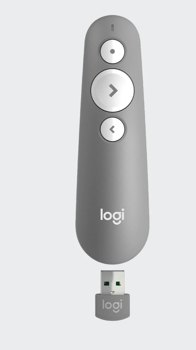Alt view image 5 of 6 - Logitech R500s Bluetooth Wireless Presenter, Broad Compatibility, 1 Laser, 640 to 660 nm (red), 2.4 GHz wireless, 20 meters , USB, for Windows/macOS /ChromeOS/Linux, grey