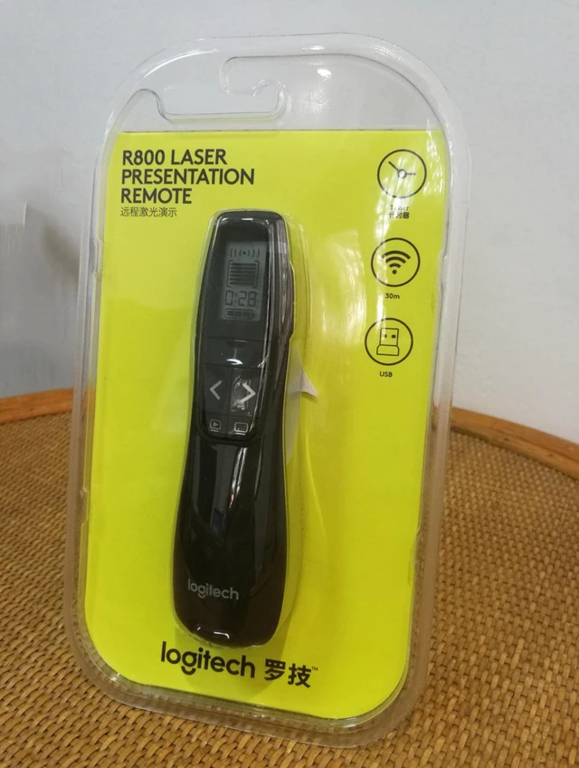 Alt view image 4 of 7 - Logitech R800 Laser Wireless Presenter, With LCD display, keep track of time, 2 Laser, 522 to 542 nm (green), 30 meters, for Windows® 10,11 or higher, USB, 2.4 GHz wireless, black