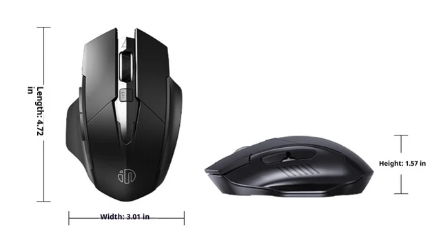 Alt view image 2 of 3 - INPHIC F1 2.4G Wireless Upgraded Mouse, 6Button Ergonomic Rechargeable Optical Mice, Adjustable DPI, Silent Click, TypeC Charging, Black, For Laptop Desktop PC