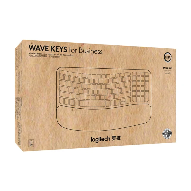 Alt view image 7 of 7 - Logitech Wave Keys for business Wireless Ergonomic Keyboard, with Cushioned Palm Rest, Comfortable Natural Typing, Easy-Switch, Bluetooth, Logi Bolt Receiver, for Multi-OS, Windows/Mac-black