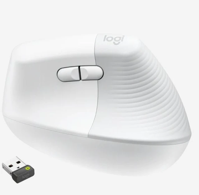 Alt view image 3 of 7 - Logitech Lift for Business Vertical Ergonomic Mouse, Wireless, Bluetooth or Secured Logi Bolt USB, Quiet clicks, Globally Certified, Windows/Mac/Chrome/Linux, white