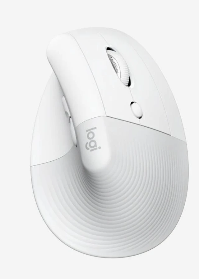 Alt view image 2 of 7 - Logitech Lift for Business Vertical Ergonomic Mouse, Wireless, Bluetooth or Secured Logi Bolt USB, Quiet clicks, Globally Certified, Windows/Mac/Chrome/Linux, white