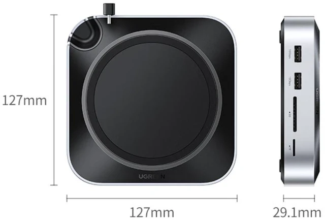Main image of UGREEN Expansion Dock for Apple Mac mini M4, Built-in M.2 NVMe SSD Enclosure,10Gbps&5Gbps Transfer,Up to 170MB/s Read,Supports 2230/2242/2260/2280 NVMe SSD,Max 8TB Storage,Plug and Play