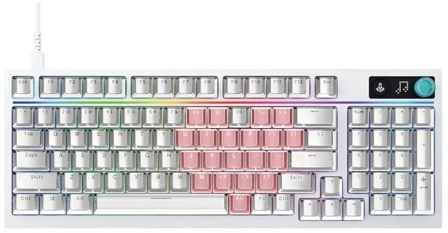Alt view image 2 of 5 - Logitech G316 X Ice Heart Strawberry Gaming Keyboard Gift Box, 8K Custom Mechanical wired Gaming Keyboard, 98 Hot Swappable Gasket Mount, G316 X (Ice Heart Strawberry Gift Box)