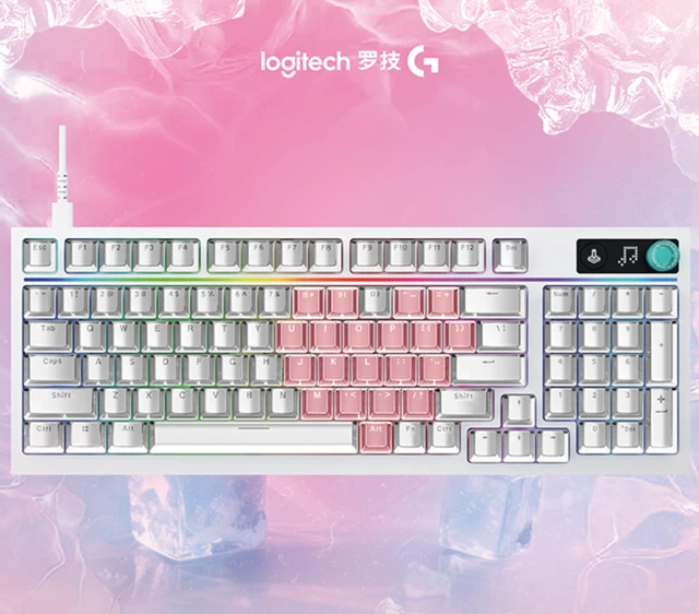 Alt view image 4 of 5 - Logitech G316 X Ice Heart Strawberry Gaming Keyboard Gift Box, 8K Custom Mechanical wired Gaming Keyboard, 98 Hot Swappable Gasket Mount, G316 X (Ice Heart Strawberry Gift Box)
