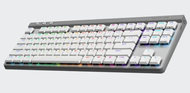 Alt view image 4 of 7 - Logitech G515 LIGHTSPEED TKL Low Profile Wireless Gaming Keyboard, GL Red Linear Switches, LIGHTSYNC RGB, Thin Tenkeyless Design, PBT Keycaps - white (Red Switch), 920-012569