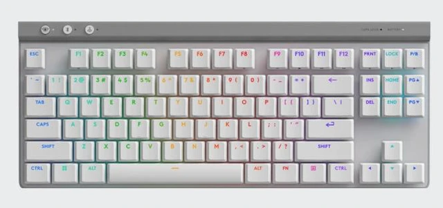Alt view image 2 of 7 - Logitech G515 LIGHTSPEED TKL Low Profile Wireless Gaming Keyboard, GL Red Linear Switches, LIGHTSYNC RGB, Thin Tenkeyless Design, PBT Keycaps - white (Red Switch), 920-012569