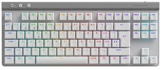 Alt view image 6 of 7 - Logitech G515 LIGHTSPEED TKL Low Profile Wireless Gaming Keyboard, GL Red Linear Switches, LIGHTSYNC RGB, Thin Tenkeyless Design, PBT Keycaps - white (Red Switch), 920-012569