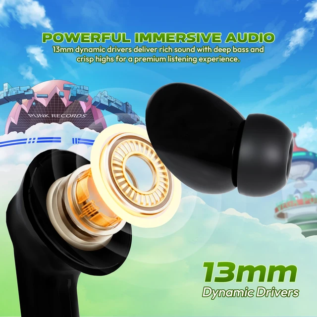 Alt view image 4 of 7 - FANTECH One Piece Edition ZORO Gaming Bluetooth Headphones, FT20, Bluetooth 5.3 ANC Gaming Earphones, 13mm Driver, Transparency Mode, Up to 25H Playtime, USB-C Charging