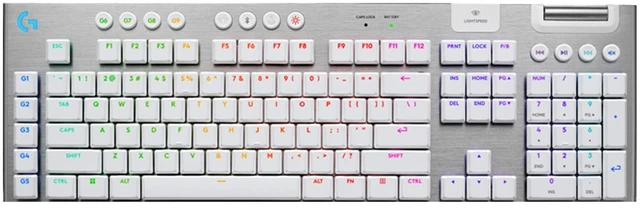 Main image of Logitech G915 X LIGHTSPEED Low Profile Wireless Mechanical Gaming Keyboard - GL Brown Tactile Switches, RGB Backlighting - 920-012692, white