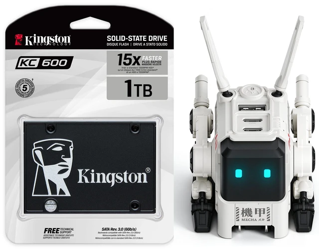Main image of GravaStar 65W USB-C Charger + Kingston KC600 1TB SATA III 2.5" Internal SSD, 3D TLC, Up to 550MB/s Read 520MB/s Write, AES 256-bit Hardware Encryption, For Desktop Laptop Workstation