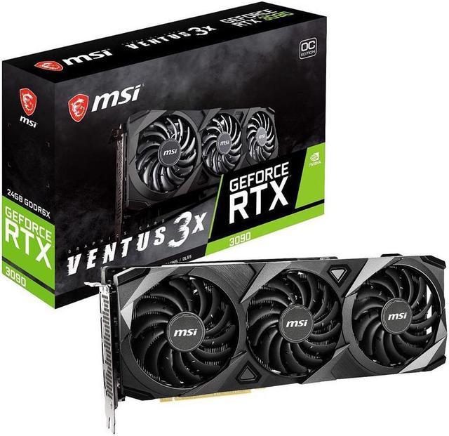 MSI Ventus GeForce RTX 3090 24GB GDDR6X PCI Express 4.0 SLI Support Video  Card RTX 3090 VENTUS 3X 24G OC