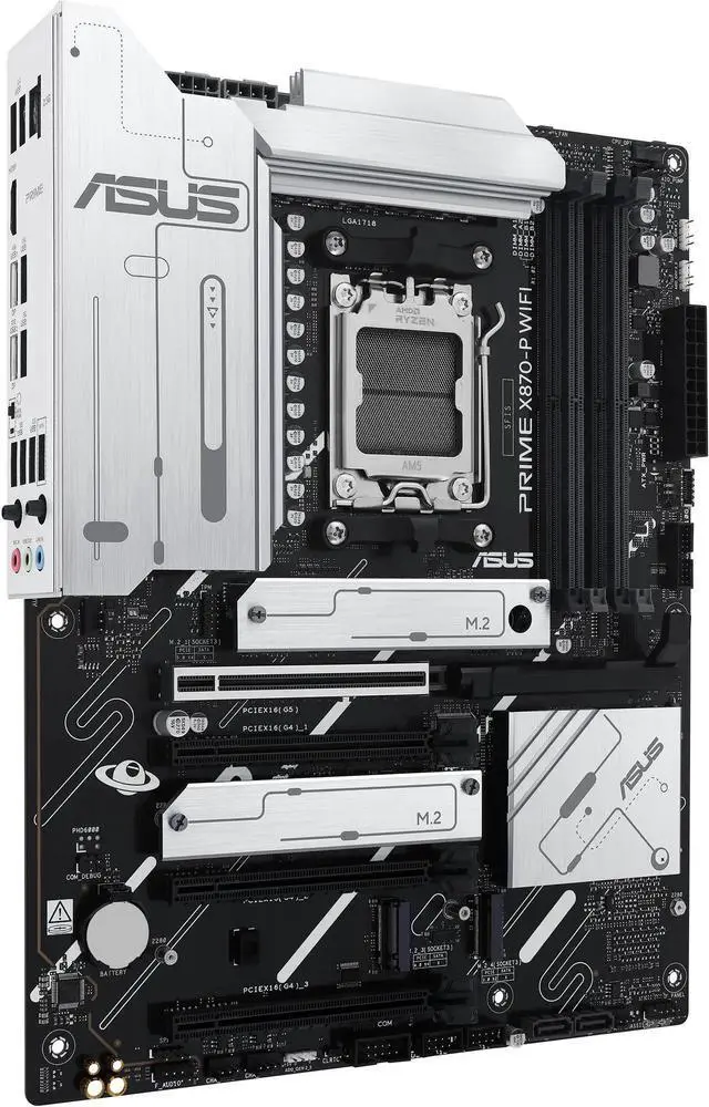 Alt view image 5 of 7 - ASUS PRIME X870-P WIFI AMD AM5 X870 ATX motherboard 14+2+1 80A DrMOS power stages, DDR5, PCIe 5.0 , PCIe 5.0 x16, Q-Release, 4x M.2 , Wi-Fi 7, Q-Antenna, 2.5Gb LAN, USB4, USB Type-C, BIOS FlashBack