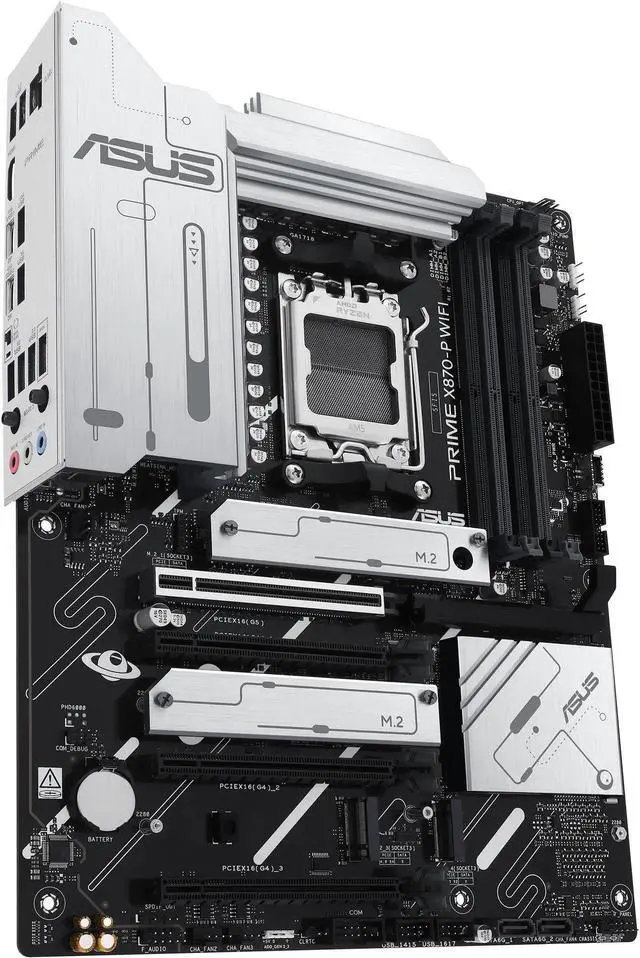 Alt view image 6 of 7 - ASUS PRIME X870-P WIFI AMD AM5 X870 ATX motherboard 14+2+1 80A DrMOS power stages, DDR5, PCIe 5.0 , PCIe 5.0 x16, Q-Release, 4x M.2 , Wi-Fi 7, Q-Antenna, 2.5Gb LAN, USB4, USB Type-C, BIOS FlashBack
