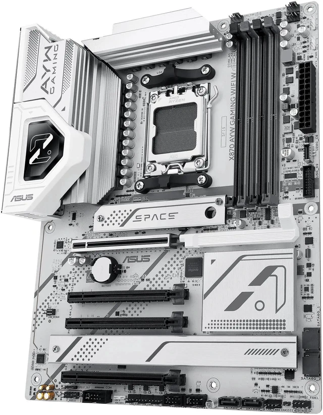 Alt view image 7 of 7 - ASUS X870 AYW GAMING WIFI W AMD X870 AM5 ATX motherboard, 12+2+1 80A DrMOS power stages, DDR5, PCIe 5.0 Ready, PCIe 5.0 x16, 3x M.2, Wi-Fi 6, 2.5Gb LAN, HDMI, USB4, USB 20Gbps Type-C, Aura Sync