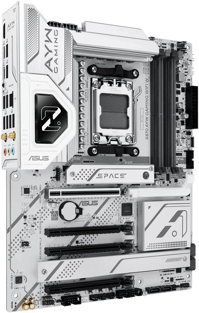 Alt view image 2 of 7 - ASUS X870 AYW GAMING WIFI W AMD X870 AM5 ATX motherboard, 12+2+1 80A DrMOS power stages, DDR5, PCIe 5.0 Ready, PCIe 5.0 x16, 3x M.2, Wi-Fi 6, 2.5Gb LAN, HDMI, USB4, USB 20Gbps Type-C, Aura Sync
