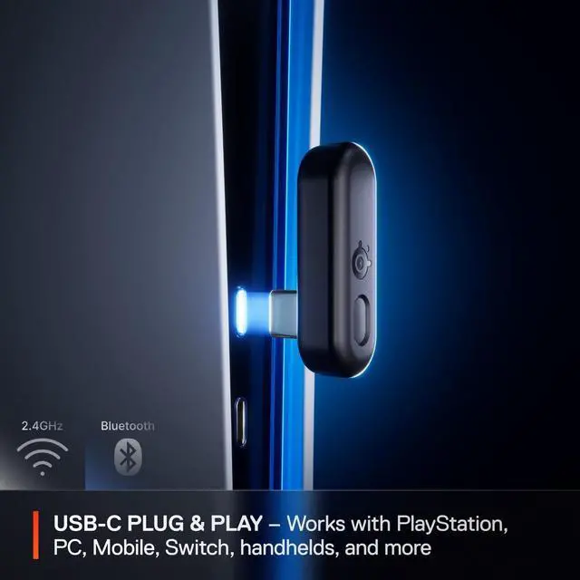 Alt view image 15 of 16 - SteelSeries Arctis Nova 3P Wireless Multi-Platform Gaming Headset - Mobile App Control, 40 HR Battery, Neodymium Magnetic Drivers, 2.4GHz/Bluetooth, PS5, PS4, PC, Switch, Mobile - Lavender