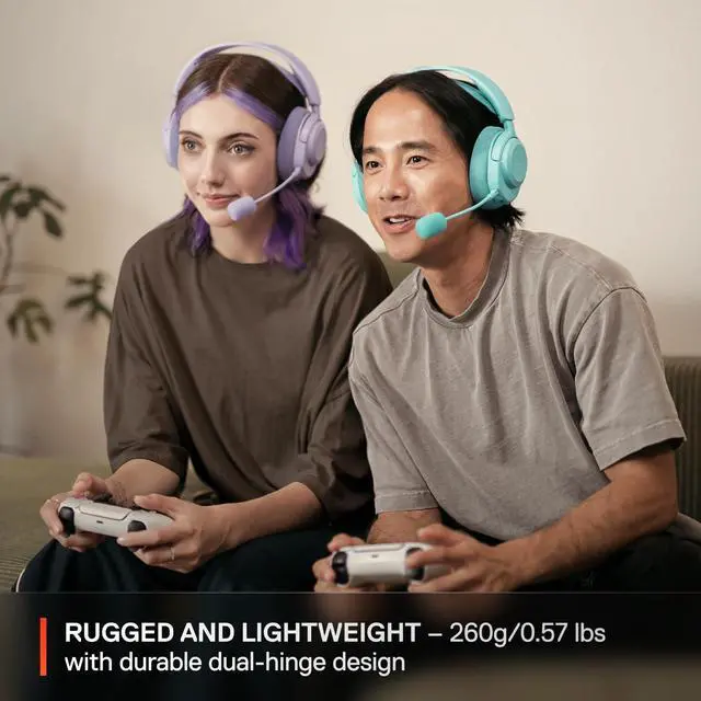 Alt view image 16 of 16 - SteelSeries Arctis Nova 3P Wireless Multi-Platform Gaming Headset - Mobile App Control, 40 HR Battery, Neodymium Magnetic Drivers, 2.4GHz/Bluetooth, PS5, PS4, PC, Switch, Mobile - Lavender