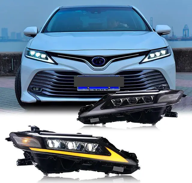 Main image of LED Headlights for Toyota Camry 2018 2019 2020 2021 2022 2023 8th Gen SE LE TRD Sequential Indicator Triple Beams Front Lamps Projector Replacement Assembly Accessary