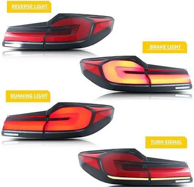 Alt view image 3 of 5 - LED Facelift Tail Lights for BMW G30 F90 M5 5 Series 2018 2019 2020 Sequential Indicator Rear Lamps With Guards