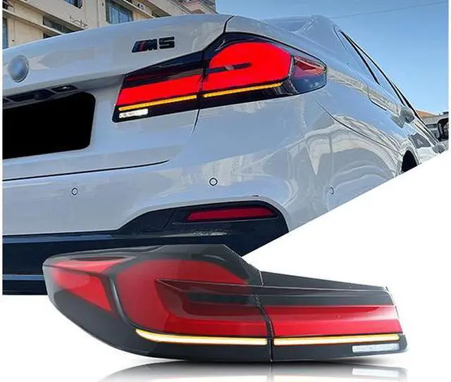 Alt view image 4 of 5 - LED Facelift Tail Lights for BMW G30 F90 M5 5 Series 2018 2019 2020 Sequential Indicator Rear Lamps With Guards