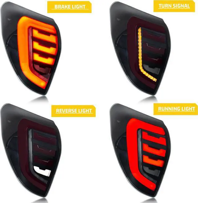 Alt view image 3 of 5 - LED Tail Lights for Toyota RAV4 2006-2012 Start-up Animation Sequential Signal Black Rear Lamps Assembly
