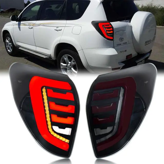 Main image of LED Tail Lights for Toyota RAV4 2006-2012 Start-up Animation Sequential Signal Black Rear Lamps Assembly