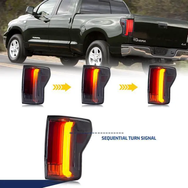 Alt view image 2 of 5 - LED Tail Lights for Toyota Tundra 2007-2013 Pickup LED Sequential Indicator Start-up Animation Facelift Rear Lamps Assembly Accessary