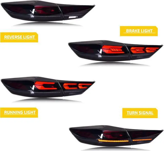 Alt view image 3 of 5 - LED Tail Lights For Hyundai Elantra 2017 2018 Start Up Animation Sequential Turn Signal Rear Lamp Assembly (Not Fit for Elantra 2019) (Smoke)