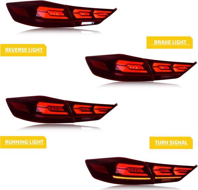 Alt view image 3 of 5 - LED Tail Lights For Hyundai Elantra 2017 2018 With Sequential Turn Signal DRL Start Up Animation Rear Lamp Assembly (Red Vivad)