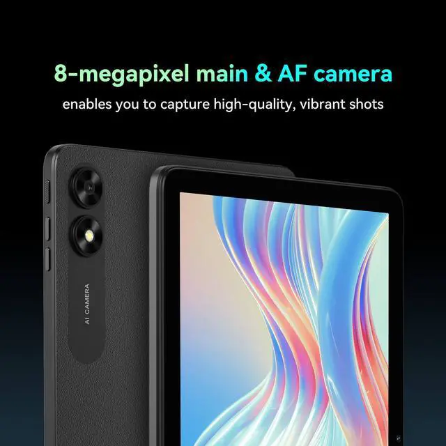 Alt view image 5 of 7 - FOXXD C10 Smart Calling Tablet - 10.1" HD Display, 8MP Cameras, 4GB RAM, 64GB Storage,
Quad-Core CPU, 5000mAh Battery, 4G, USB-C, BT 5.0, Wi-Fi 802.11 b/g/n/ac, and Multi-Band Network Support - Black