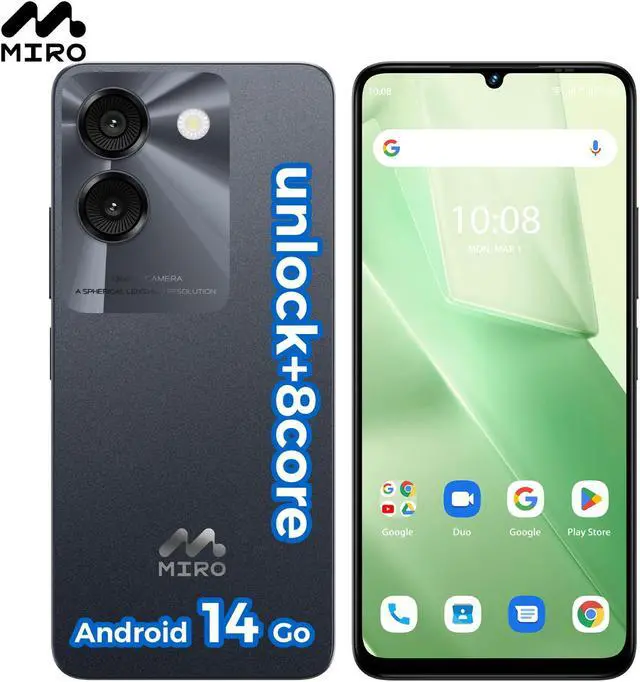 Main image of Miro A67 Unlock 8Core Android 14GO 6.75''HD Large Screen Smartphone with Expandable Storage 1TB
