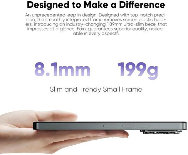 Alt view image 6 of 7 - FOXX S13 5G Cell Phone, Android 14 Unlocked Phones, 12GB +256GB TF Expand, 5G Dual SIM, 108MP Camera, 6.67" HD+ 120Hz Display,  Fingerprint Unlock, 5000mAh Android Phone