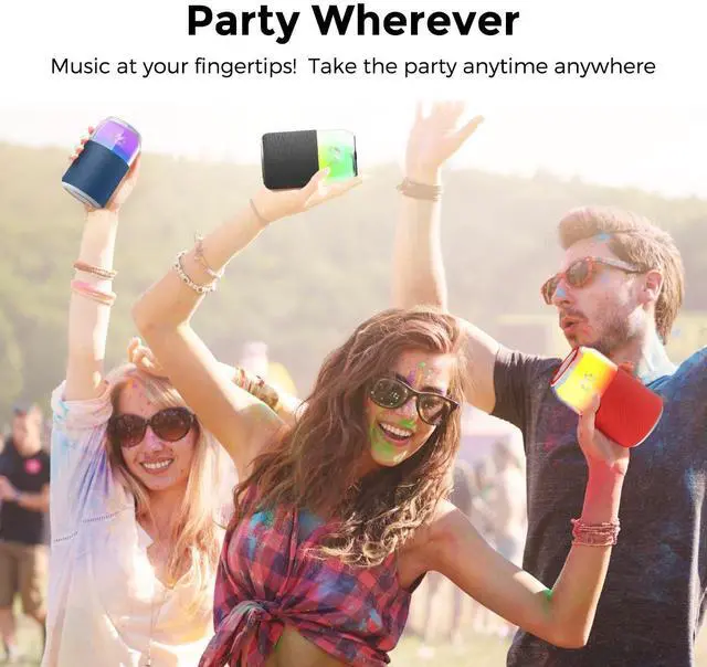Alt view image 6 of 7 - Miro P1 360° Surround Stereo Speaker, TWS Wireless Dual Channel Audio, Smart LED Ambient Lighting, Classic Soda Bubble Sound Effect, Bluetooth 5.4, 10m Range, 10 Hours Playtime (Black)