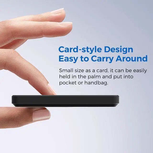 Alt view image 5 of 7 - MIRO B4 Power Bank - 5000mAh Compact Magnetic Wireless Charger, 15W Fast Charge, Card - Style Portable Design