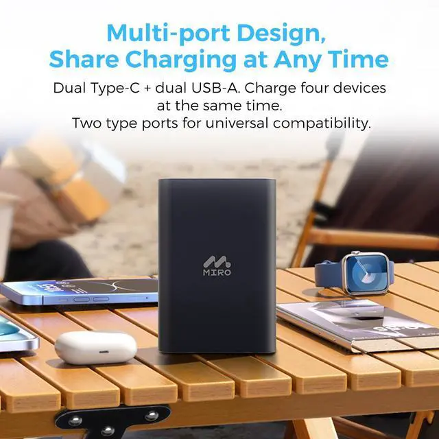 Alt view image 4 of 7 - MIRO B8 Power Bank - 27600mAh Massive Capacity, 140W Super Fast Charging, Multi - Port for 4 Devices Simultaneous Charge