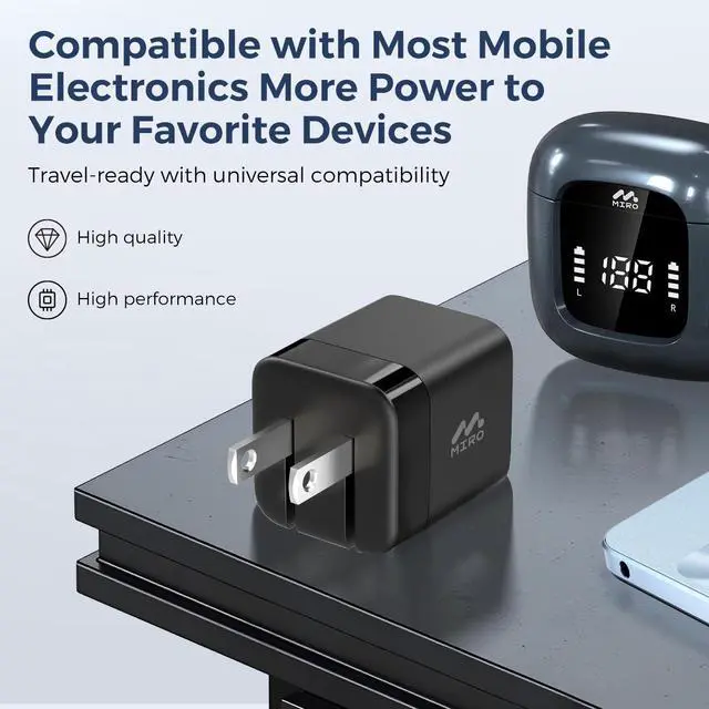 Alt view image 4 of 6 - MIRO D1 GaN 1C 30W Wall Charger