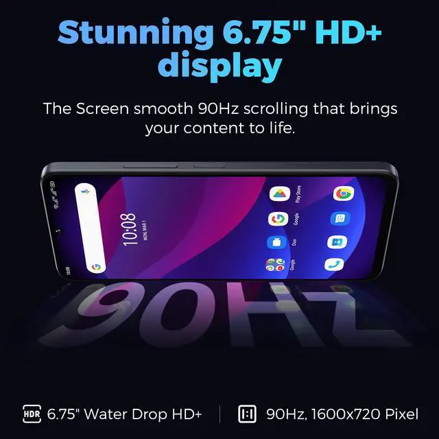 Alt view image 2 of 7 - MIRO C67 Unlocked Smartphone - 6.75" HD+ 90Hz Display, MediaTek Helio G36 8 - Core, 4900mAh Battery