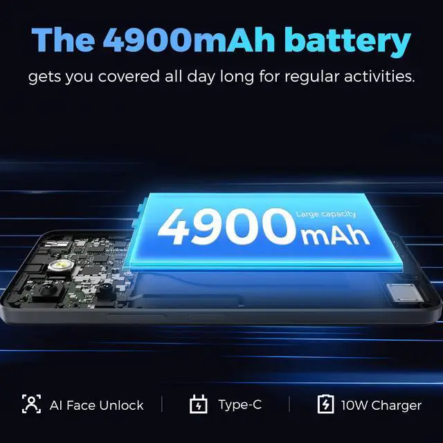 Alt view image 6 of 7 - MIRO C67 Unlocked Smartphone - 6.75" HD+ 90Hz Display, MediaTek Helio G36 8 - Core, 4900mAh Battery