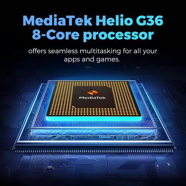 Alt view image 3 of 7 - MIRO C67 Unlocked Smartphone - 6.75" HD+ 90Hz Display, MediaTek Helio G36 8 - Core, 4900mAh Battery