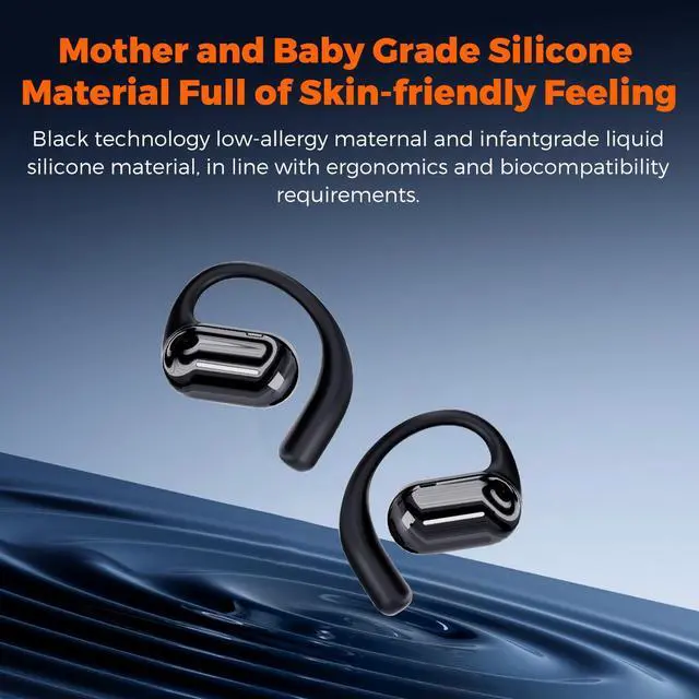 Alt view image 6 of 7 - MIRO O1 OWS AI Bluetooth5.3 Open-ear Earbuds IPX4 Waterproof Speaker 400mAh USB Type-C Charging 4H Play & Talk Time